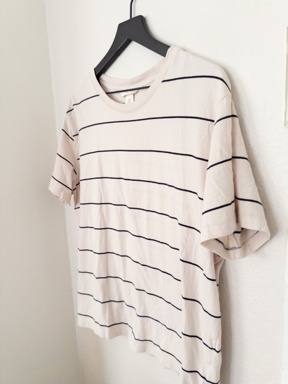 H&M Cream and Black striped T-shirt 100% cotton - XL